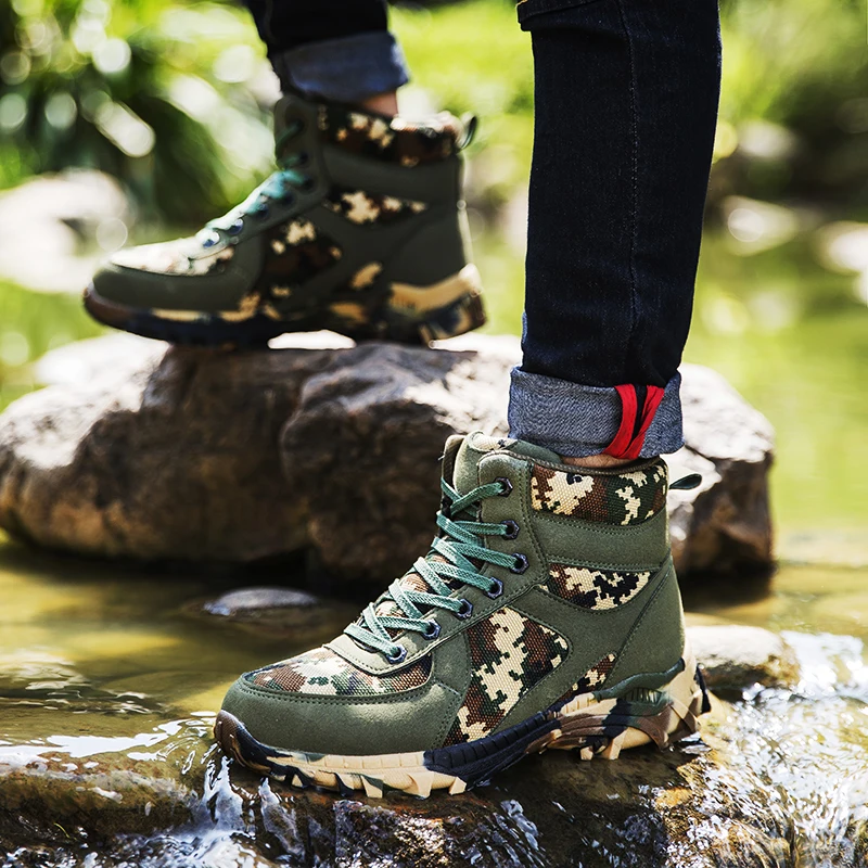 Мужские шерстяные теплые военные ботинки тактические для пустыни боевых лодок