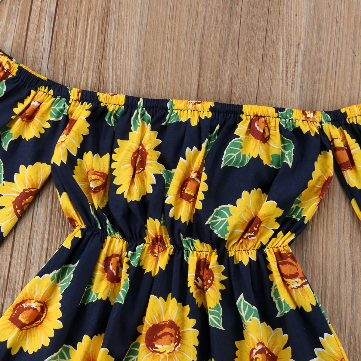 Новинка детское платье для девочек сарафан с открытыми плечами и принтом