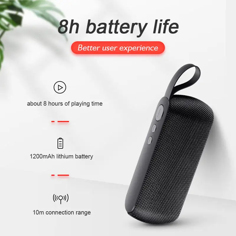 Портативный Bluetooth беспроводной динамик стерео звук с микрофоном Tf карта Fm радио