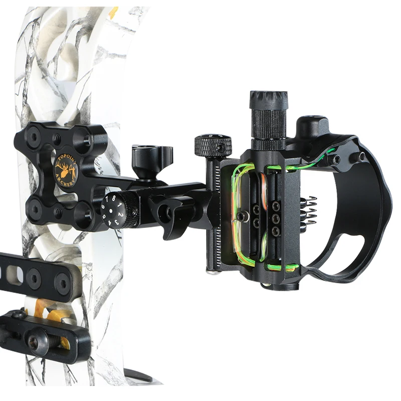 Archery Compound hunting Bow Sight 5-Pin Fiber Optics Bow Sight General Long Short Rod Tuning Sight