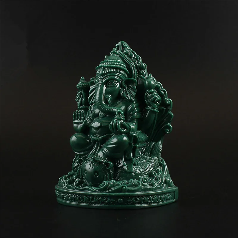 12cm Colored Plated Imitate Jade Material Resin Geneisha Indian God Putting Decorate Small Effective Statue Decoration | Дом и сад