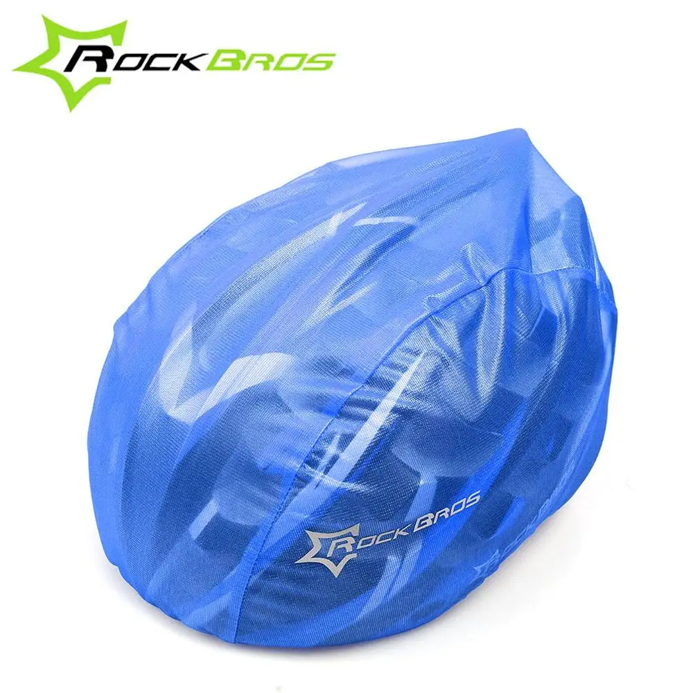 Синий Rockbros ветрозащитный водонепроницаемый пылезащитный дождевик MTB дорожный велосипедный шлем Чехол велосипедные шлемы Чехлы новые, 4 цвета - Цвет: Синий
