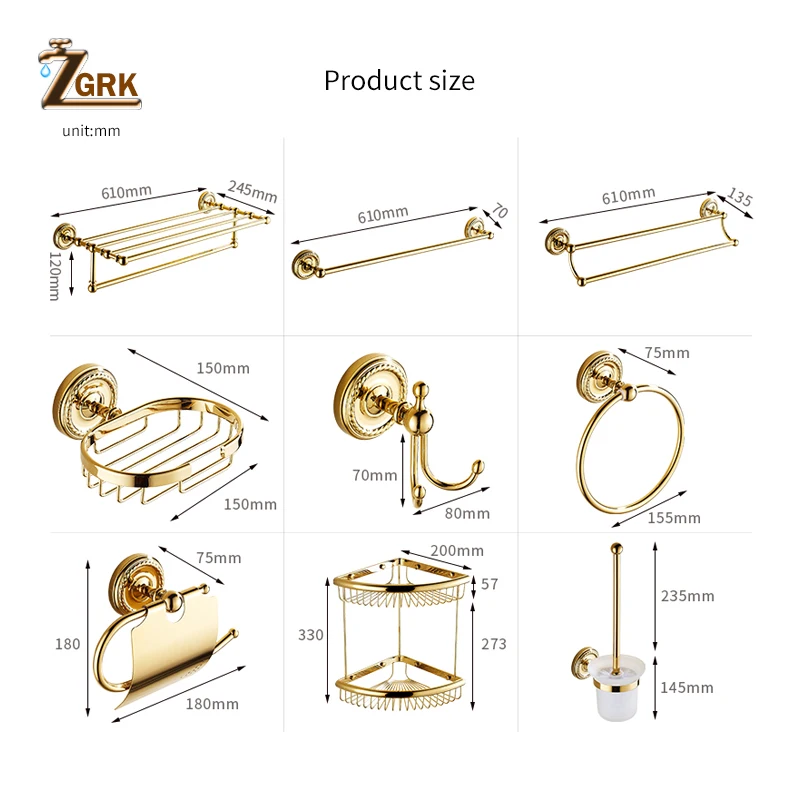 zgrk gold bathroom accessories bath brass bathroom soap dish set toilet life bathroom rack paper holder bathroom appliance free global shipping