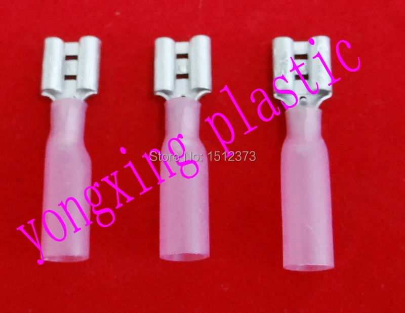 

25PCS Package Heat shrinkable Female insulating Terminal red color 22-18AWG(0.5-1.5) square cable