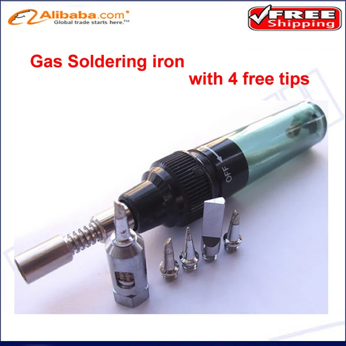 Бесплатная доставка!! беспроводное Перо Форма Бутан Паяльная Утюг Инструмент с 4