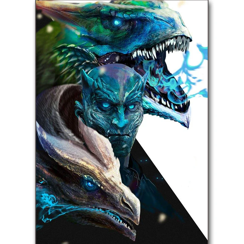 Full square / round diamond 5D DIY painting &quotmovie character and dragon&quot embroidery Layout cross stitch mosaic | Дом и сад