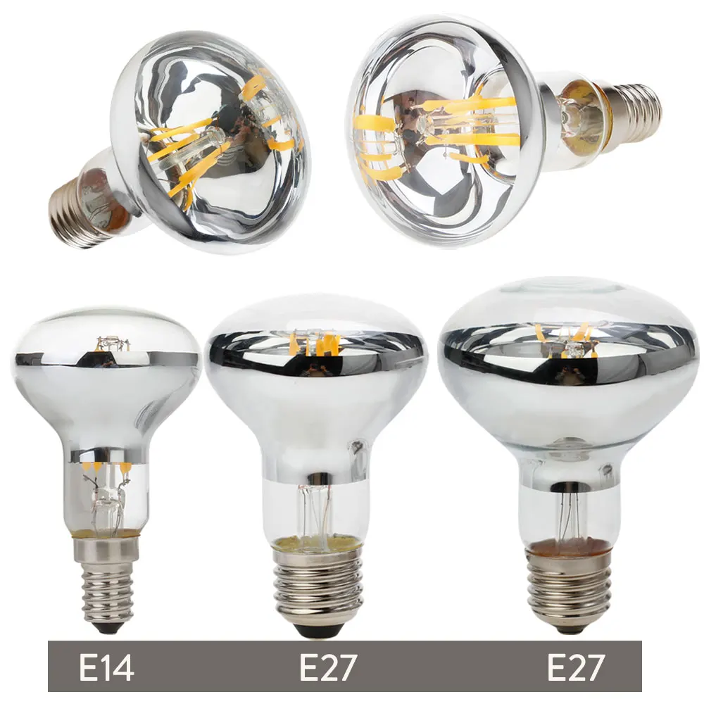 

Vintage Edison LED Bulb R50 R63 R80 E27 E14 Retro Reflector Filament 4W 5W 6W Energy Saving Light Replace Incandescent 60W Lamp