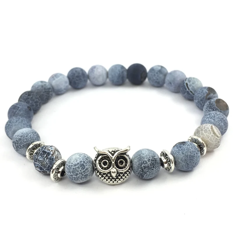 Модные браслеты с бусинами в форме головы льва из тигрового глаза подвесками