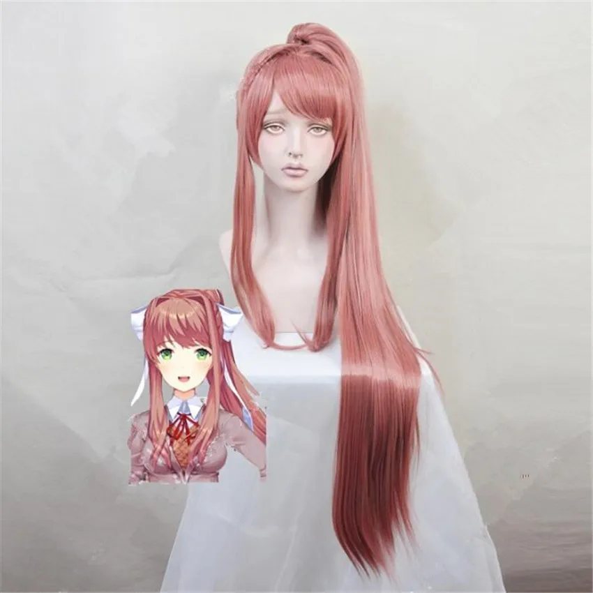 Doki Literature Club! Парики Monika длинные термостойкие синтетические волосы DDLC парик для