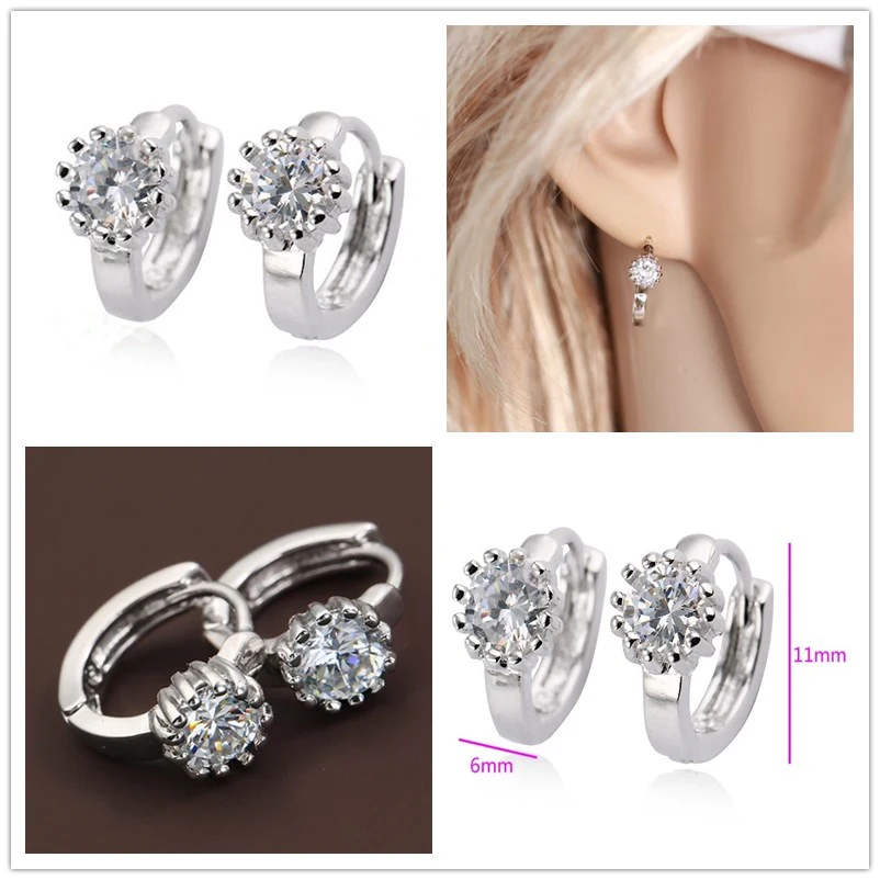 Женские серьги-кольца с родиевым покрытием INALIS подарочные сережки 5 мм круглые