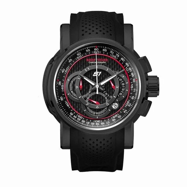 Reef Tiger Aurora Serier RGA3063 мужские многофункциональные спортивные водонепроницаемые кварцевые наручные часы с хронографом