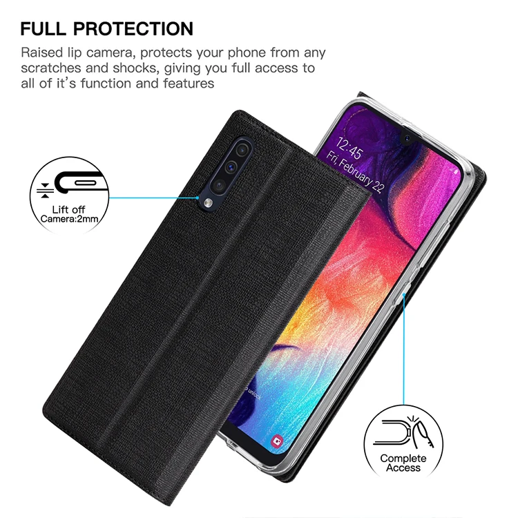 Роскошный тканевый флип-чехол для samsung Galaxy A50, кошелек, карман для карт, подставка, магнитная Обложка для книги, для samsung Galaxy A50