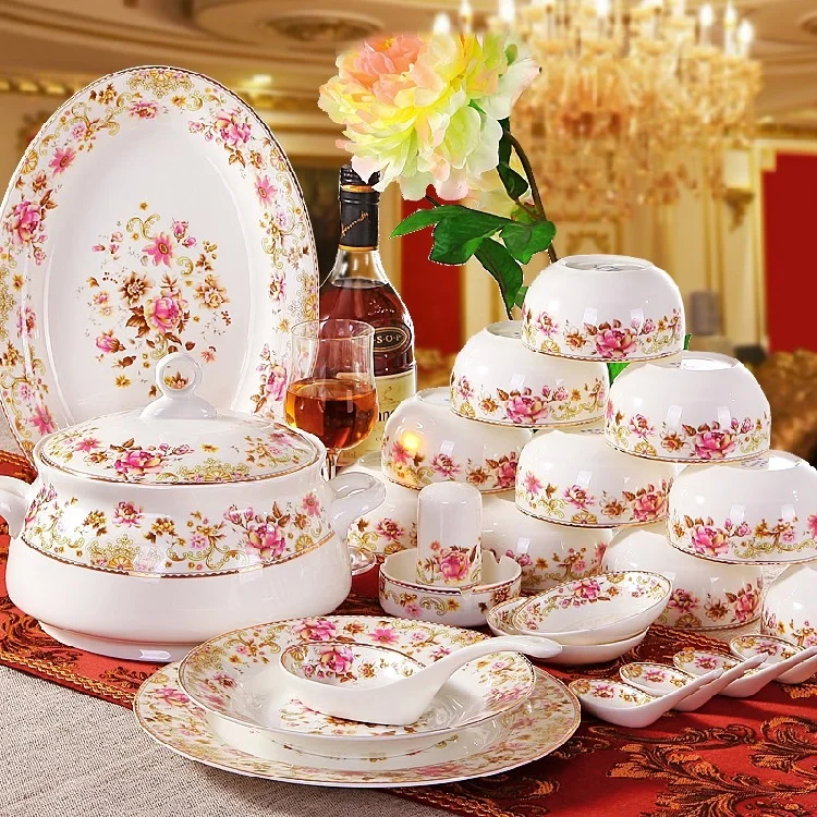 Керамическая посуда guci Jingdezhen фарфоровый набор из 56 предметов китайский подарки