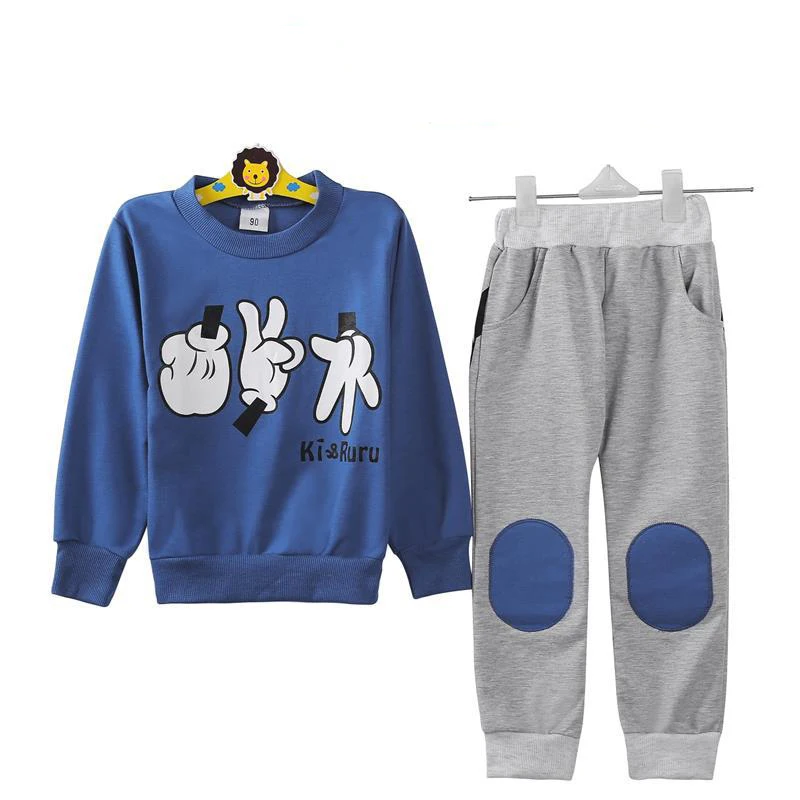 Spring Autumn Baby Kids Boys Rock Paper Scissors Finger Games Sport Tracksuits 2 Pieces Outfit Sets 1-8 Years Boy Clothes |