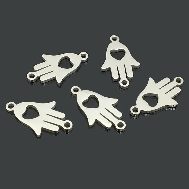 love hand 5 шт Семья нержавеющей стали Шарм кулон для DIY браслет ожерелье ювелирных изделий - Окраска металла: love hand