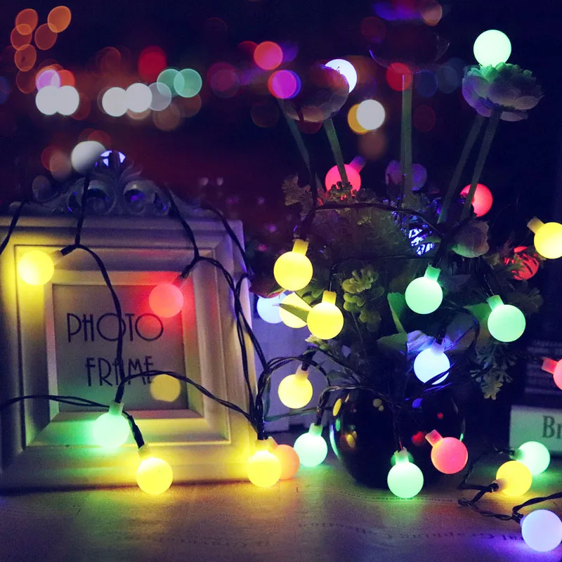 SOCO 20/30/50LED Solar Ball Led Fairy String LightColorful Outdoor Waterproof Lighting for Garden Holiday Party Home Decorative | Освещение