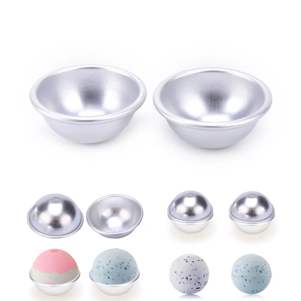 

2pcs/set Aluminum Bath Bomb Molds DIY Bath Fizzy Sphere Round Ball Molds