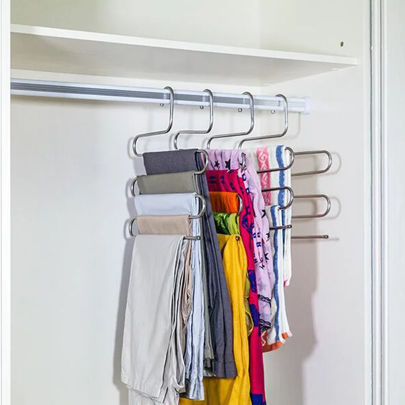 Многофункциональная 5 слойная вешалка для брюк органайзер одежды домашний