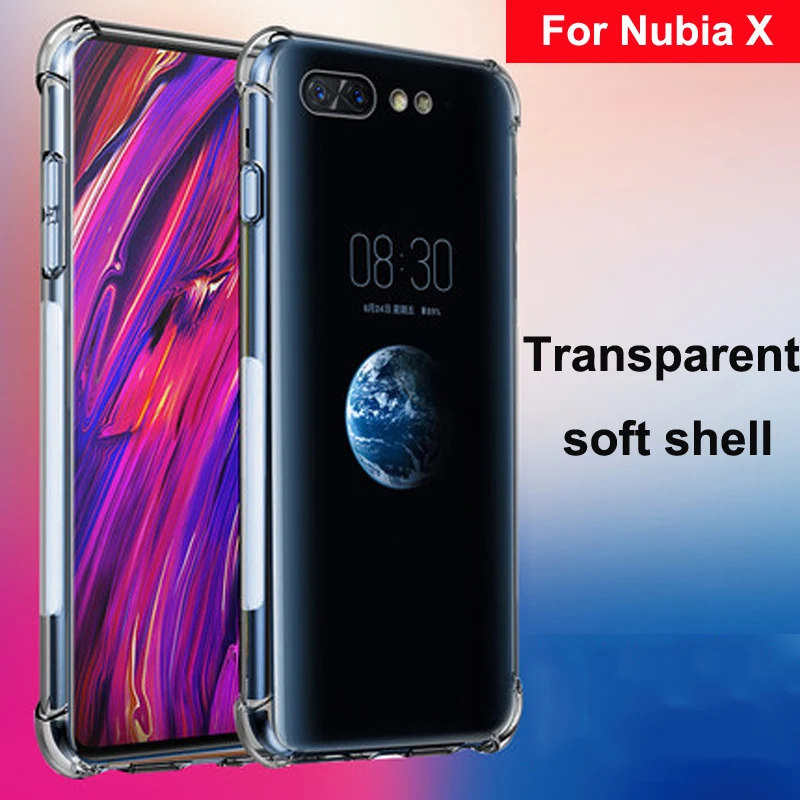 Роскошный противоударный чистый мягкий чехол Capa для Nubia X телефонные чехлы подушка безопасности для падение Силиконовая задняя крышка 6,26 'NubiaX NX616J защитный чехол для телефона
