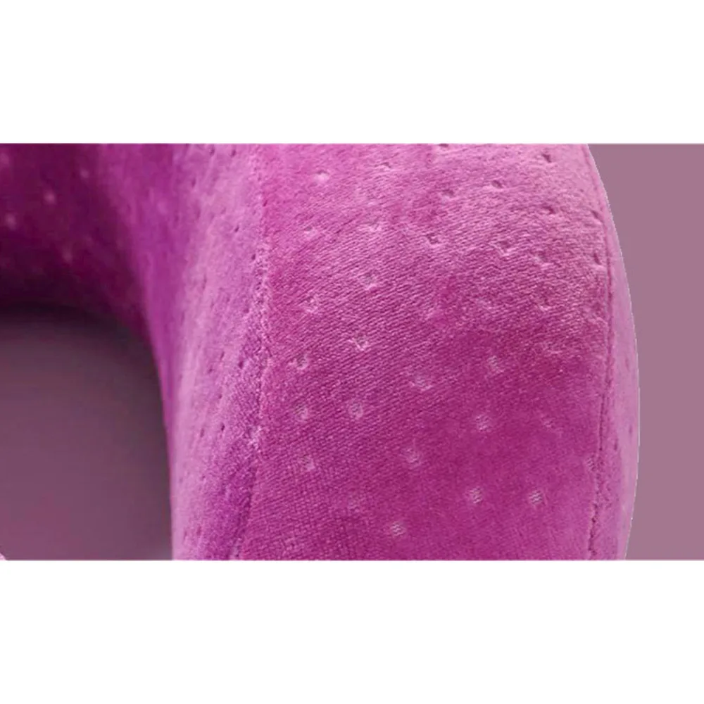 Soft Memory Foam Comfort Neck Support Soft Velour Travel Cushion Pillow With Rucksack reduces pressure on the neck#30