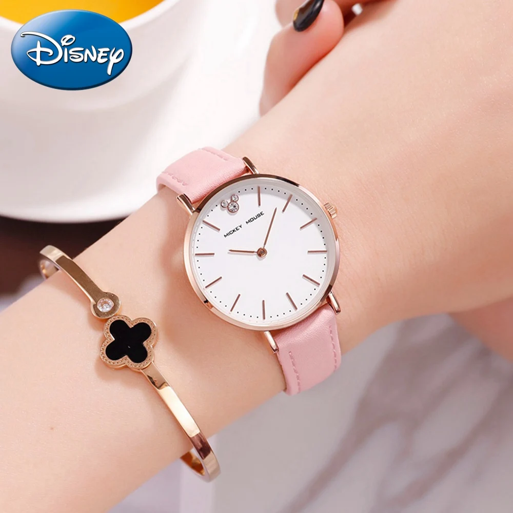 

Fashion Woman Leather Band Female Quartz Watch Women Round Luxury Rhinestone Water Resistant Simple Wristwatch Girl Clocks Time