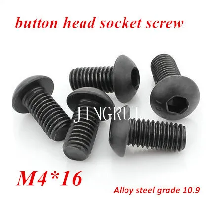 

100pcs M4*16 Hexagon Socket Button Head Cap Screw Grade 10.9 Alloy Steel ISO7380 M4X4/5/6/8/10/12/16/20/25/30.../50mm