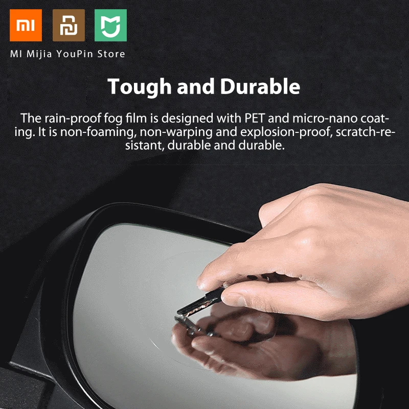 Оригинальные 2 шт./компл. Xiaomi Youpin заднего вида автомобиля Водонепроницаемый Анти-туман непромокаемые зеркальная защитная пленка с прозрачной мембранной Стикеры