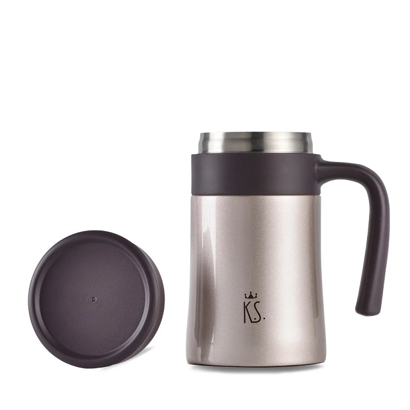 380ML Thermos Office Cup Vacuum Flasks With Handgrip Stainless Steel Insulated Mug Water Bottle |