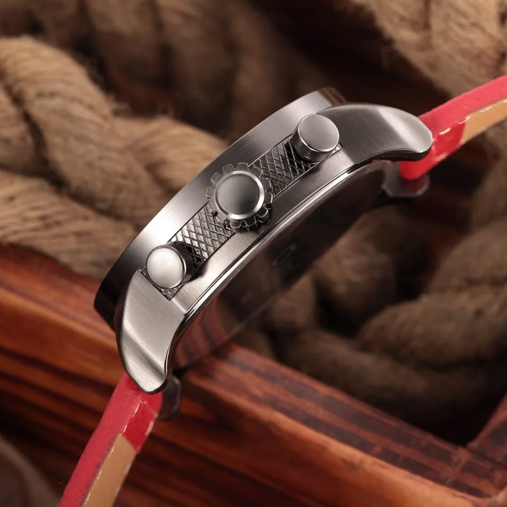 Часы Oulm роскошные модные кварцевые часы ведущей марки 3 маленьких циферблата