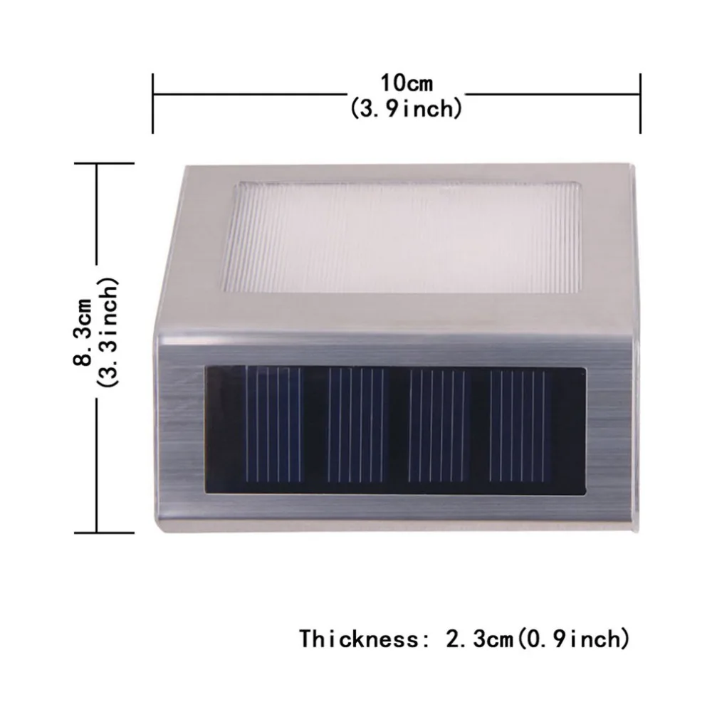 8 Solar Powered LED Wireless Stainless Steel Staircase Step Stairways Path Landscape Garden Floor Wall Patio Lamp Modern Fixture | Освещение