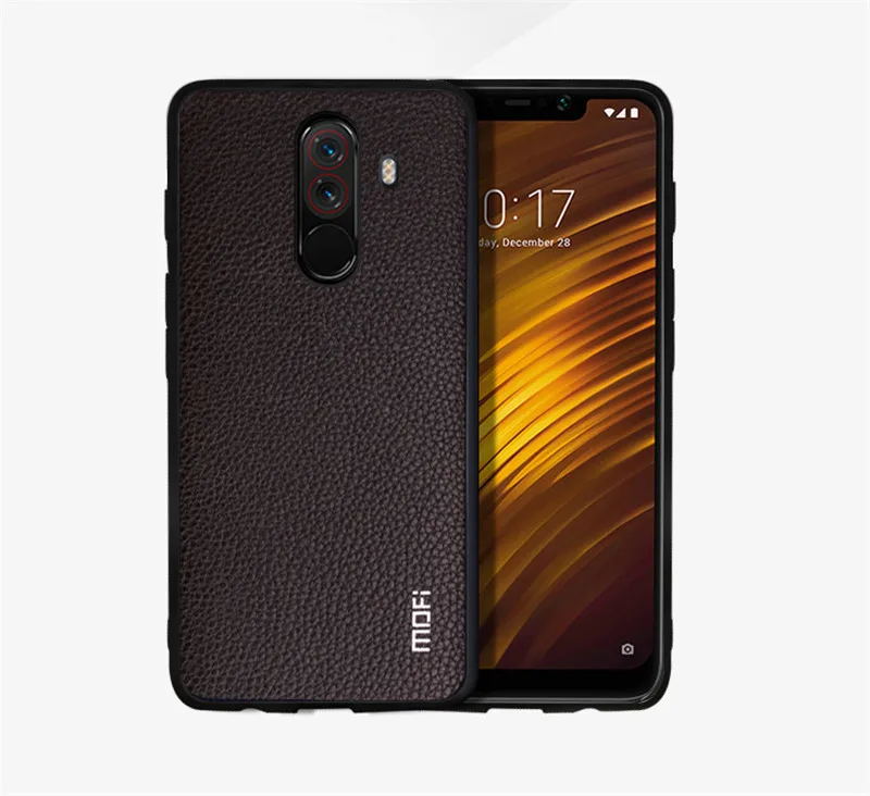 Poco F1 чехол Mofi для Xiaomi Pocophone F1 чехол Mofi для Xiaomi Pocophonef1 чехол из искусственной кожи текстурированная задняя крышка Черный Красный