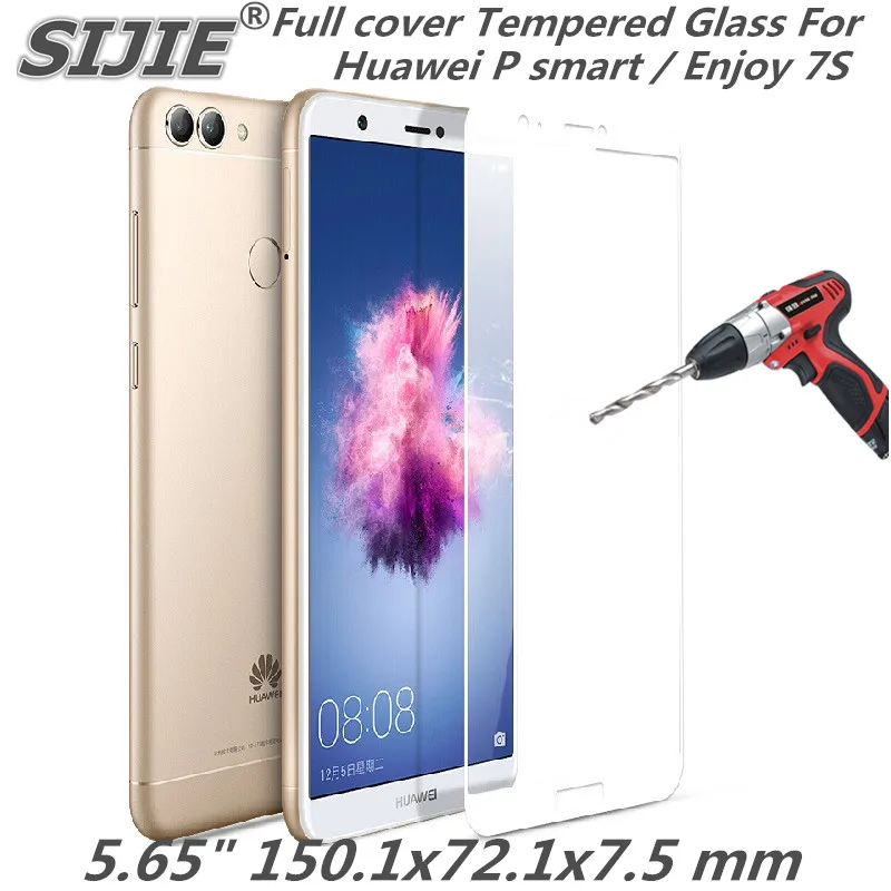 Полное покрытие закаленное стекло для huawei P smart cover Enjoy 7S экран защитный чехол для смартфона 9H закаленное черно-белое прозрачное