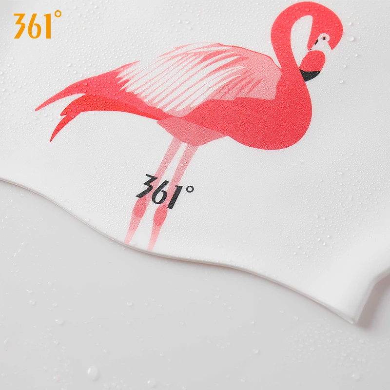 361 Silicone Swimming Caps for Women Long Hair Fashion Design Flamingo Girl Swimming Cap Waterproof Ear Protection Pool Swim Hat