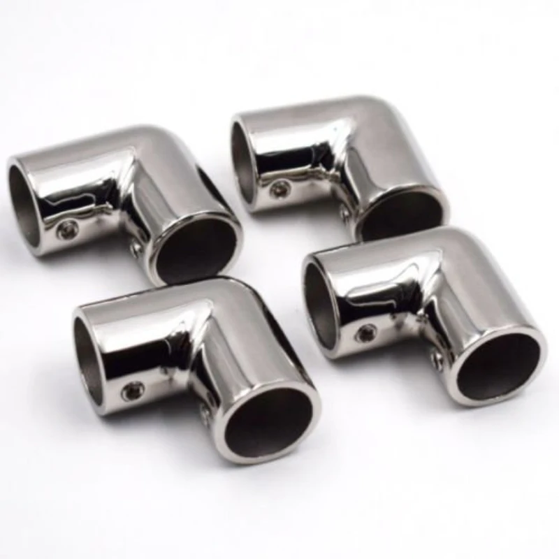 4PCS Boat Marine Hand Rail Fitting 90 Degree 7/8&quot Elbow Stainless Steel Polished | Hardware