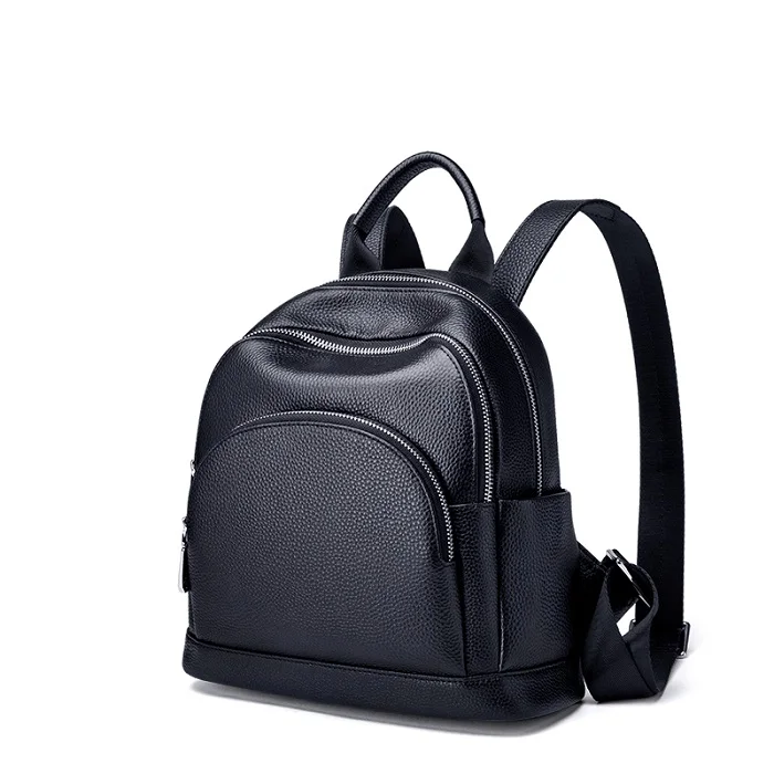 HH200 black-small ZOOLER,, настоящая коровья кожа, черный, серебряный, Женский функциональный рюкзак, для девушек, верхний слой, Воловья кожа, школьная сумка, Mochila# HH200 - Цвет: HH200 black-small