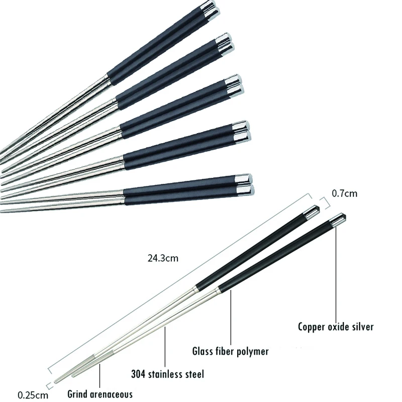 1 пара металлические китайские палочки для еды из нержавеющей стали | Дом и сад