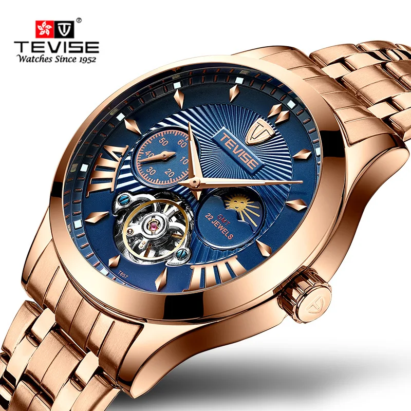 Бренд Tevise модные роскошные для мужчин's механические часы с автоматическим