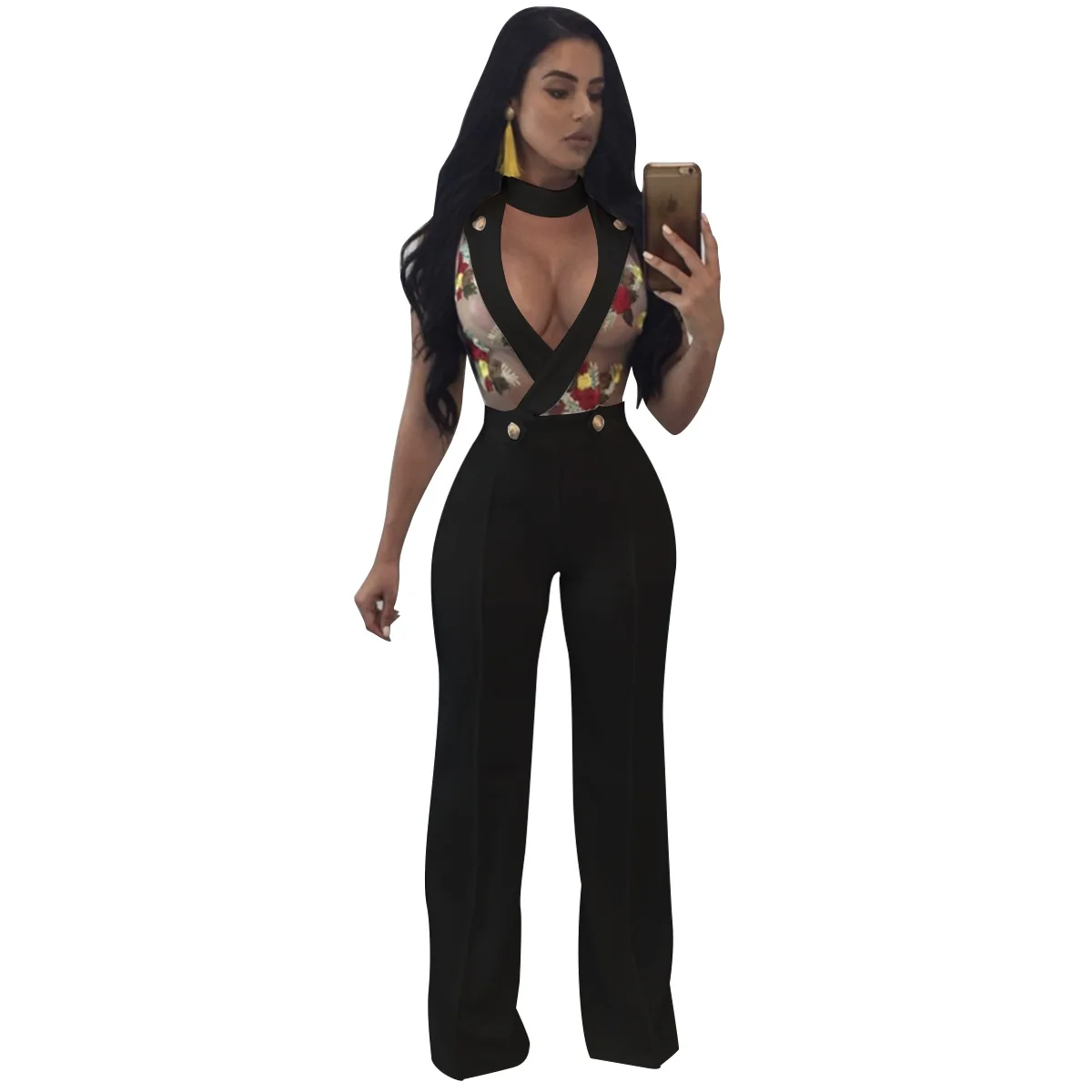 Комбинезоны с вышивкой Женские летние комбинезоны вырезом облегающие для