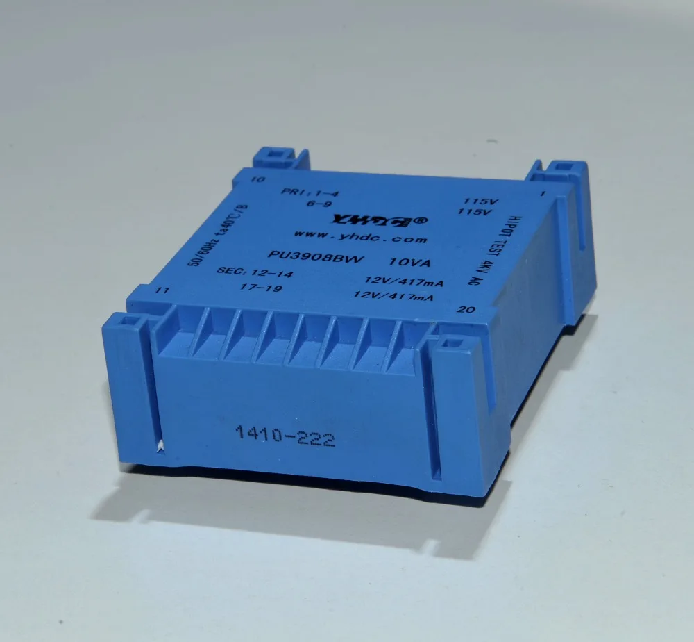 PU3908BW мощность 10 ВА вход 2*115 в Выход 2*24 В Инкапсулированный трансформатор PCB