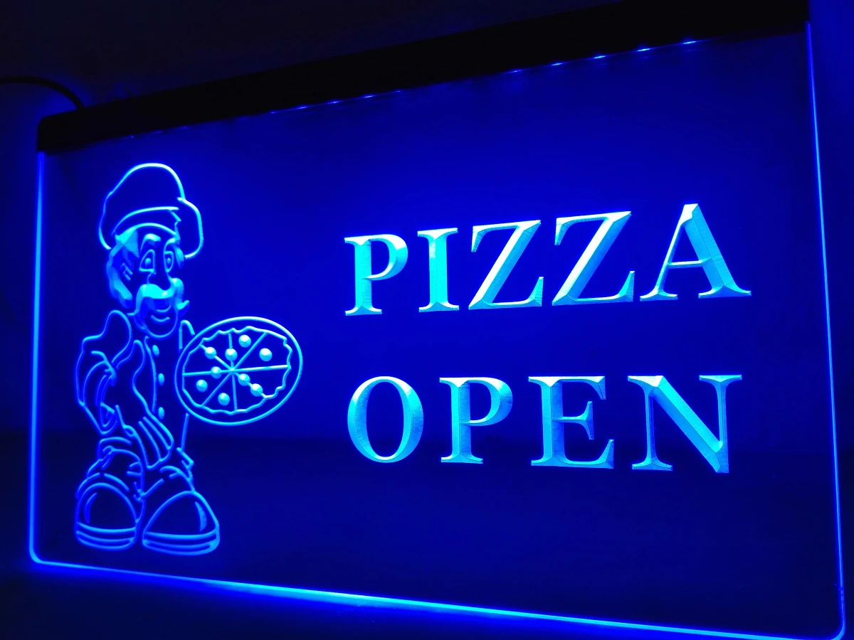 LM127- Pizza OPEN Cafe Store LED Neon Light Sign home decor crafts