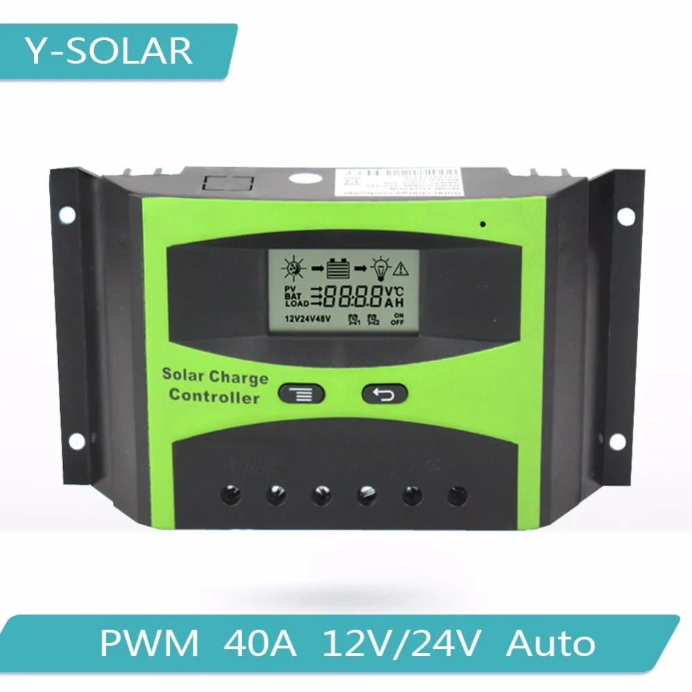 ШИМ 40A LD-40B Панели солнечные Батарея Контроллер заряда 12V24V Авто Регулятор с