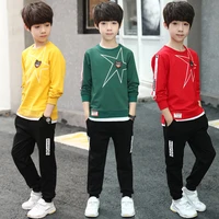 plus size boys sport suit spring fall children casual long sleeve tops pants 2 pcs twinset track suits male kids tracksuit b93