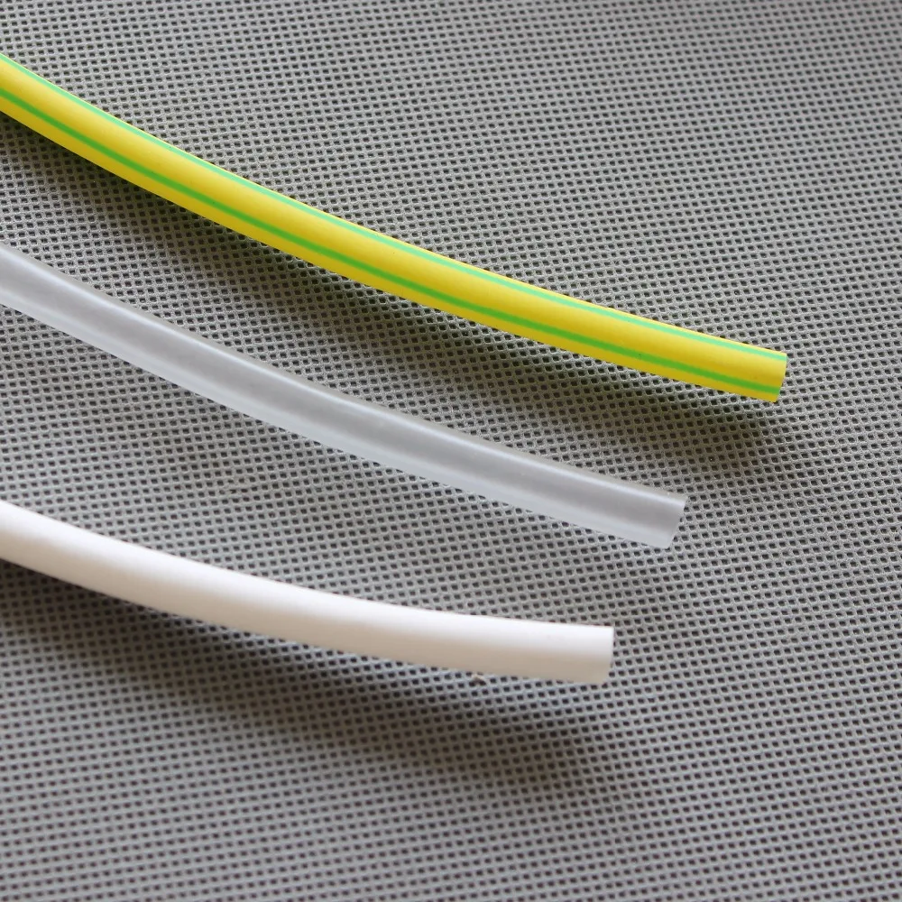 (1 м/лот) 4 мм внутренний диаметр белый/YE & GN/прозрачные термоусадочные трубки