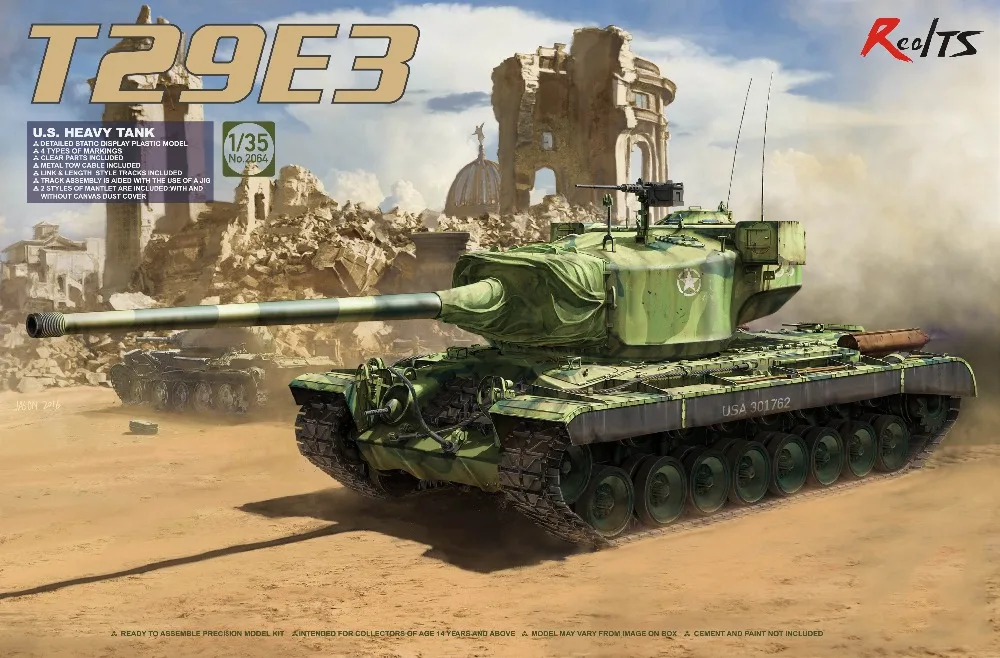 

RealTS Takom 1/35 2064 США тяжелый бак T-29E3