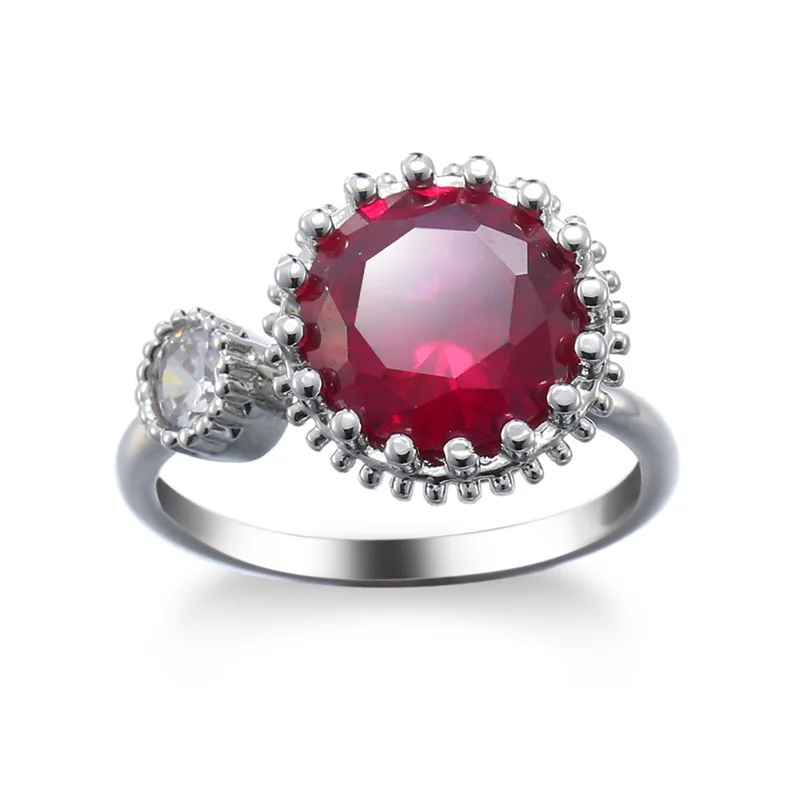 Горячая Распродажа милые красные двойные круглые кольца из натурального камня