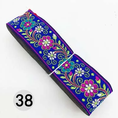 38 7 м/лот, тканая жаккардовая лента шириной 3,3 см, отделка геометрическим тотемным узором для штор и аксессуаров одежды, кружевная ткань HB188 - Цвет: 38