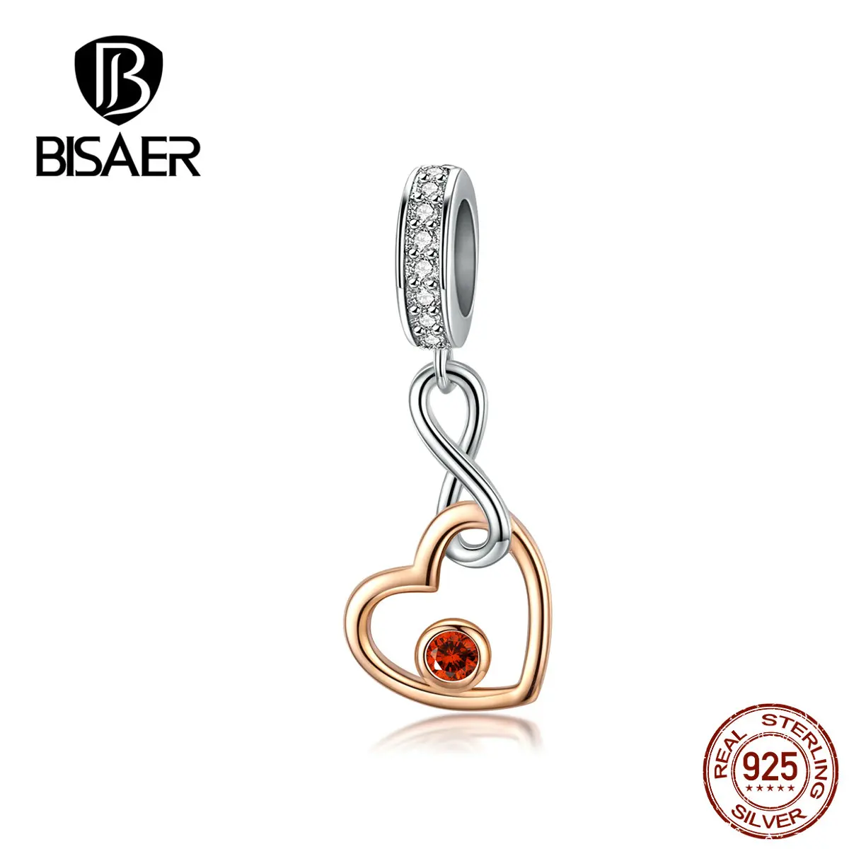 BISAER, новинка, летние подвески, 925 пробы, серебро, милый фламинго, слон, Lucy, клевер, звезда, подвески, бусины Ins, стиль, сделай сам, подвески - Цвет: SCC1239
