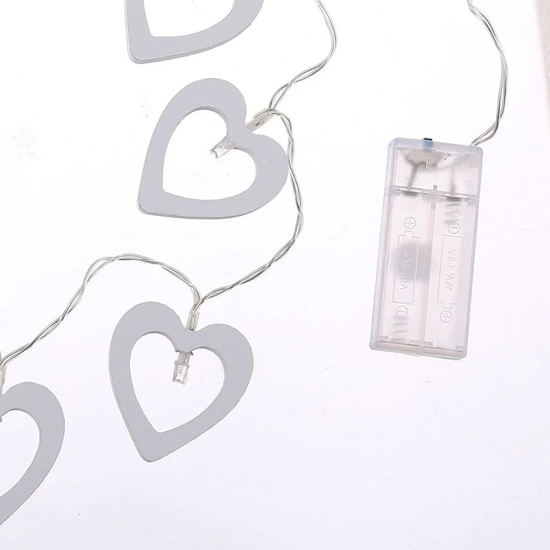 

1.2m LED Lamp Heart-Shaped Wedding Decoration Dry Battery Wooden LED String Light For Christmas Valentine's Day Decor Party Gift