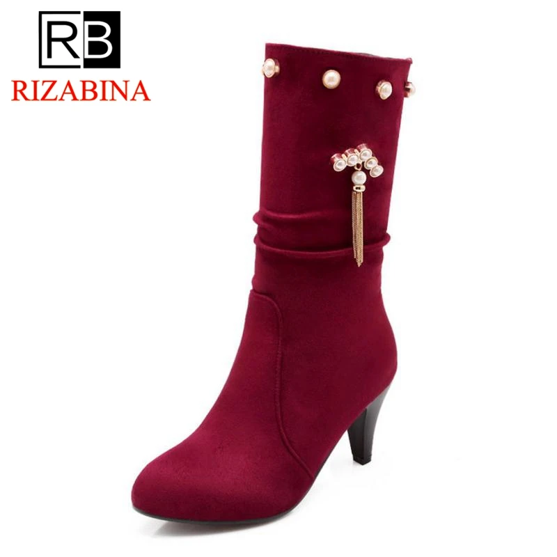 RizaBina/размер 33 43 женские короткие Ботинки Зимняя обувь ботинки до середины икры с