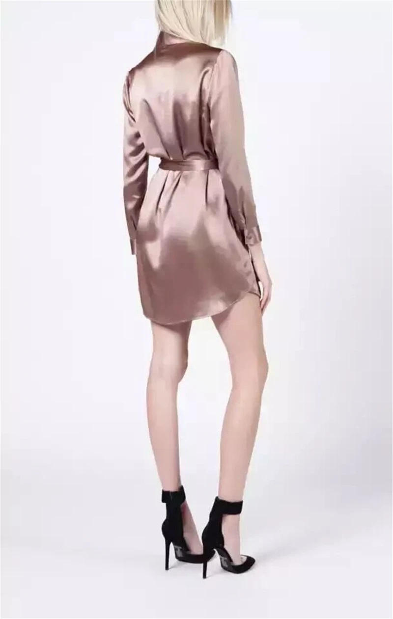 V-Neck Empire Sashes Full silk fabric Party Elegant New Style fashion sexy women Mini Dress celebrity body con dresses wholesale | Женская